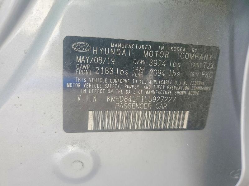 Продаж на аукціоні авто 2020 Hyundai Elantra, vin: KMHD84LF1LU927227, номер лоту: 60369636