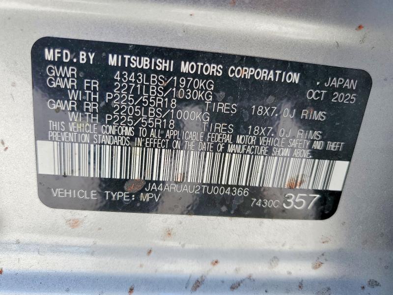 Продаж на аукціоні авто 2026 Mitsubishi Outlander Sport, vin: JA4ARUAU2TU004366, номер лоту: 59998306