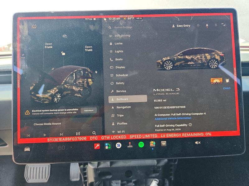 Продажа на аукционе авто 2025 Tesla Model 3, vin: 5YJ3E1EA8SF037906, номер лота: 63147476