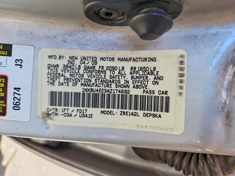 Продаж на аукціоні авто 2010 Toyota Corolla, vin: 1NXBU4EE3AZ174692, номер лоту: 60890896