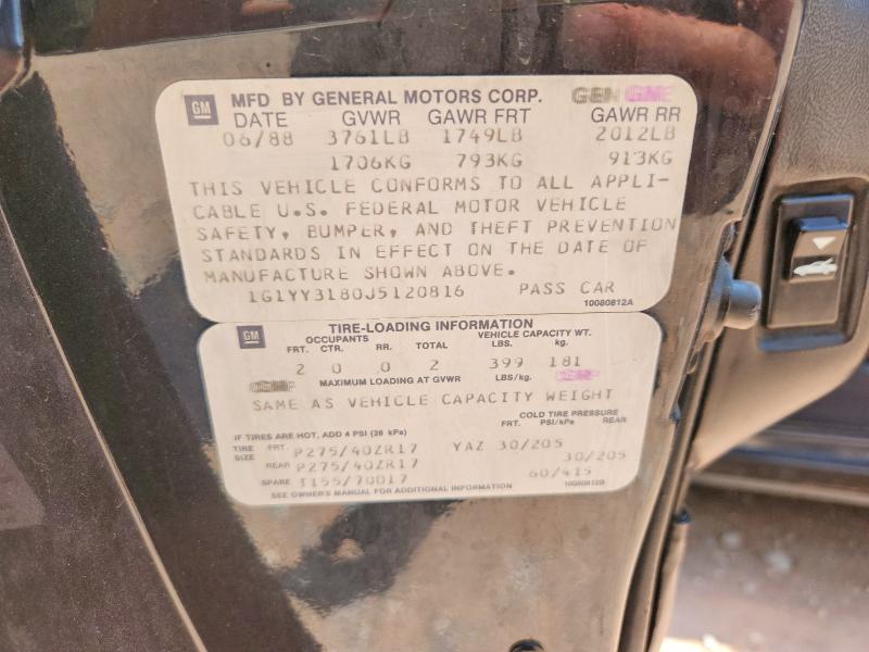 Продаж на аукціоні авто 1988 Chevrolet Corvette, vin: 1G1YY3180J5120816, номер лоту: 59169546