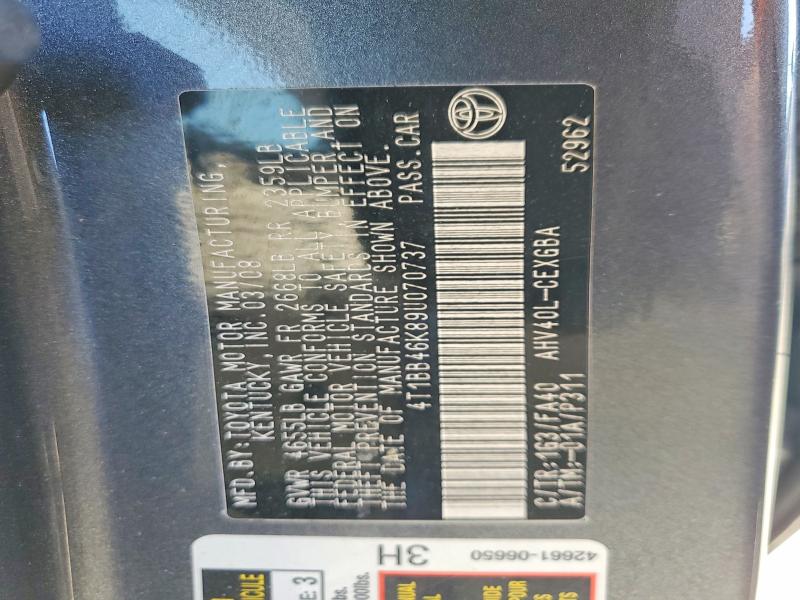 59735906 :رقم المزاد ، 4T1BB46K89U070737 vin ، 2009 Toyota Camry مزاد بيع