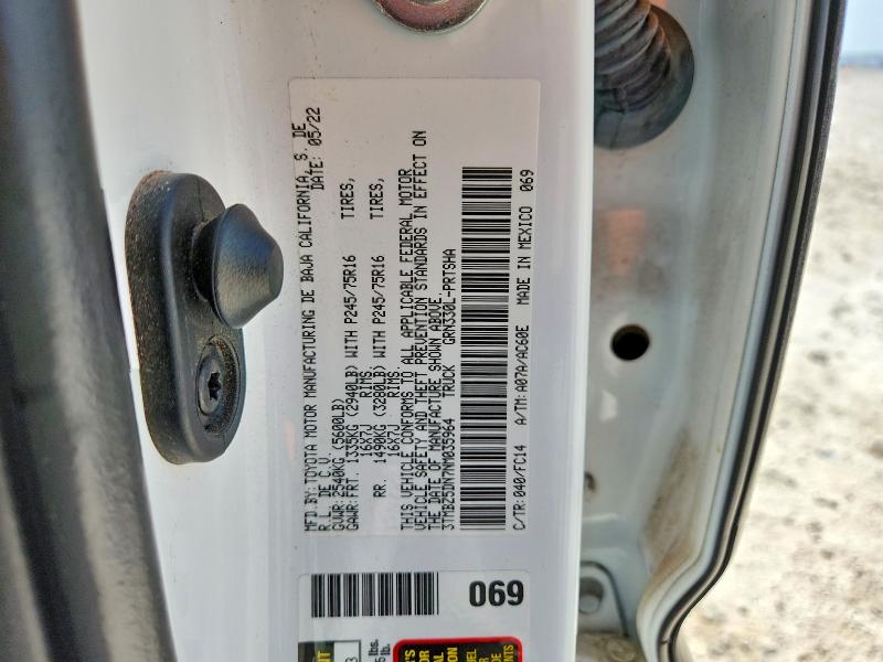 62428936 :رقم المزاد ، 3TMBZ5DN7NM035964 vin ، 2022 Toyota Tacoma مزاد بيع