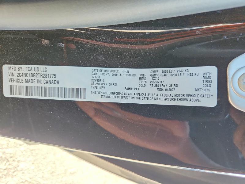 Продаж на аукціоні авто 2026 Chrysler Pacifica, vin: 2C4RC1BG2TR281775, номер лоту: 62489556