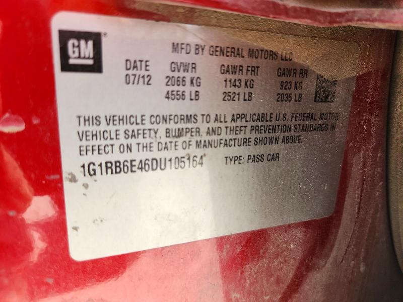 Aukcja sprzedaży 2013 Chevrolet Volt, vin: 1G1RB6E46DU105164, numer aukcji: 58645206