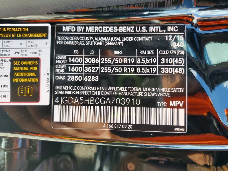 Продаж на аукціоні авто 2016 Mercedes-benz Gle, vin: 4JGDA5HB0GA703910, номер лоту: 56193836