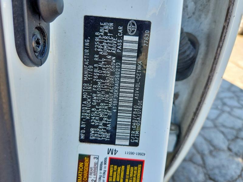 Продажа на аукционе авто 2010 Toyota Camry, vin: 4T1BF3EK8AU560213, номер лота: 63228226