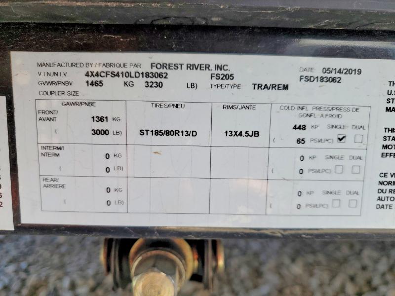 Продаж на аукціоні авто 2020 Forest River Flagstaff Camping Trailer, vin: 4X4CFS410LD183062, номер лоту: 61734006