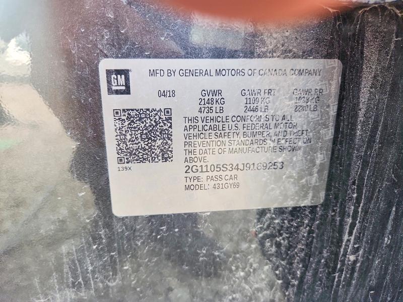 Продажа на аукционе авто 2018 Chevrolet Impala, vin: 2G1105S34J9169253, номер лота: 61426776