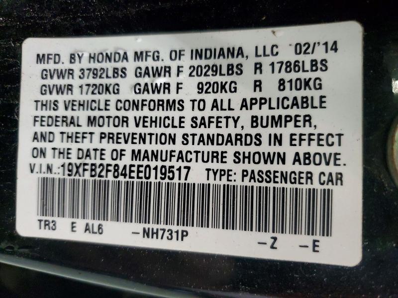 Продаж на аукціоні авто 2014 Honda Civic, vin: 19XFB2F84EE019517, номер лоту: 60027576