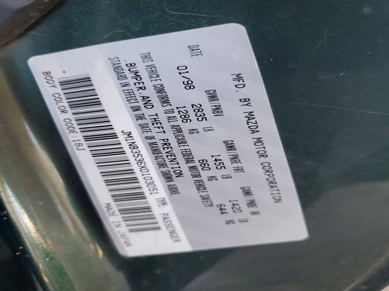 60498406 :رقم المزاد ، JM1NB3536X0103051 vin ، 1999 Mazda Mx-5 Miata مزاد بيع