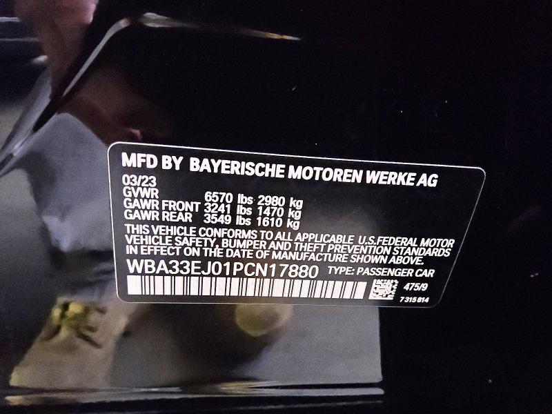 Продаж на аукціоні авто 2023 Bmw 760, vin: WBA33EJ01PCN17880, номер лоту: 61731086