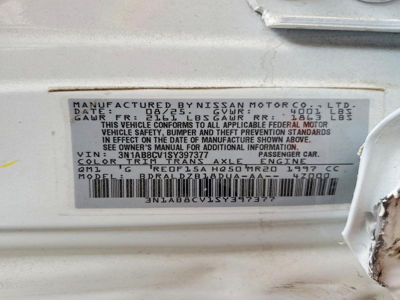 2025 Nissan Sentra მანქანა იყიდება აუქციონზე, vin: 3N1AB8CV1SY397377, აუქციონის ნომერი: 60992516