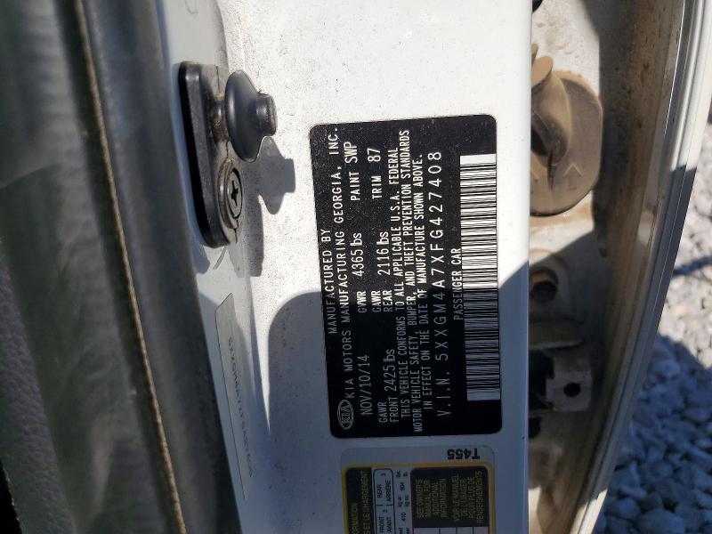 62515826 :رقم المزاد ، 5XXGM4A7XFG427408 vin ، 2015 Kia Optima مزاد بيع