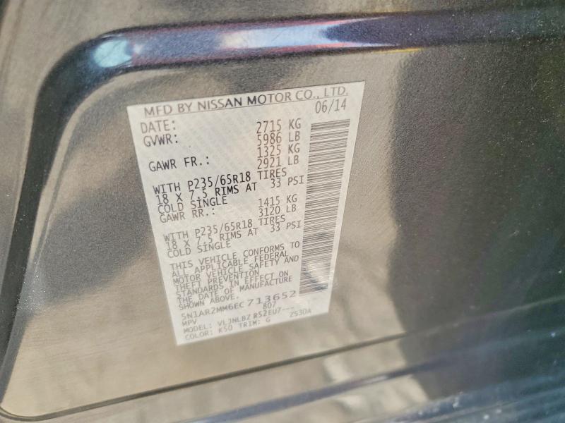 Продаж на аукціоні авто 2014 Nissan Pathfinder, vin: 5N1AR2MM6EC713652, номер лоту: 60408956