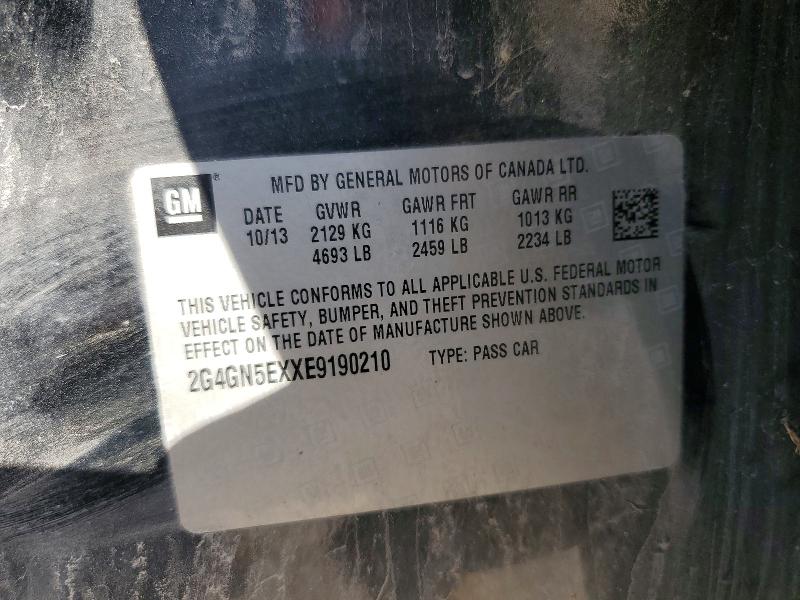 Продажа на аукционе авто 2014 Buick Regal, vin: 2G4GN5EXXE9190210, номер лота: 59767456