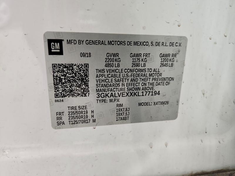 Aukcja sprzedaży 2019 Gmc Terrain, vin: 3GKALVEXXKL177194, numer aukcji: 62356336