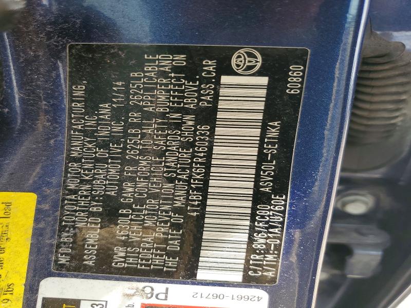 Продаж на аукціоні авто 2015 Toyota Camry, vin: 4T4BF1FK6FR460336, номер лоту: 62490836