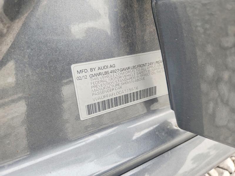 Продаж на аукціоні авто 2012 Audi A4, vin: WAUFFAFL0CA115516, номер лоту: 57768026
