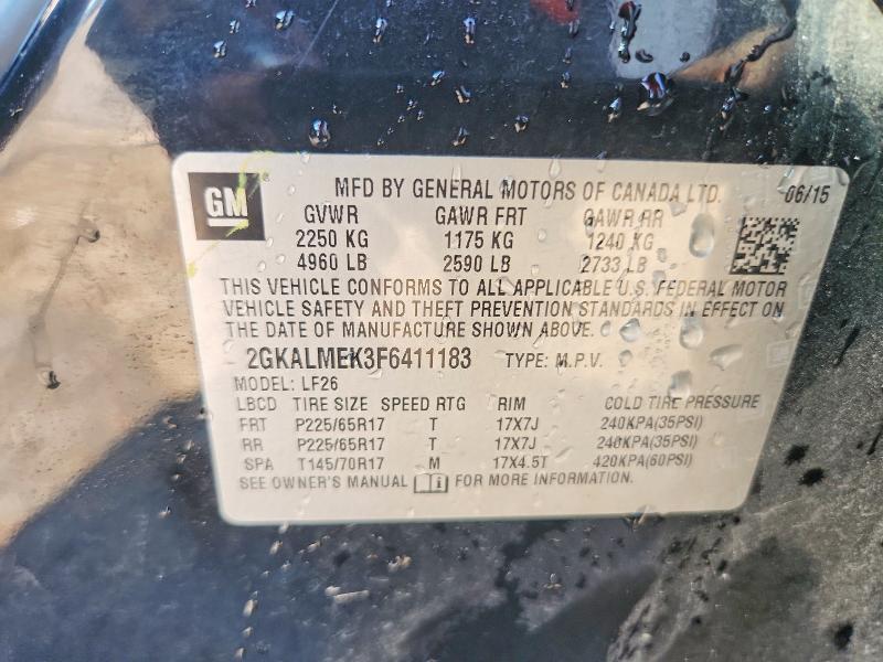 60068316 :رقم المزاد ، 2GKALMEK3F6411183 vin ، 2015 Gmc Terrain مزاد بيع