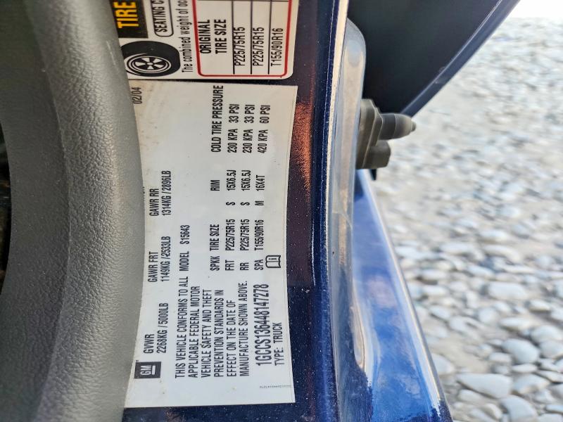 Aukcja sprzedaży 2004 Chevrolet Colorado, vin: 1GCCS136448147278, numer aukcji: 62488406