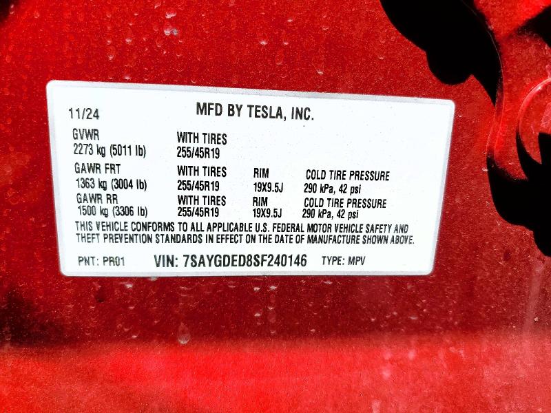Aukcja sprzedaży 2025 Tesla Model Y, vin: 7SAYGDED8SF240146, numer aukcji: 63418696