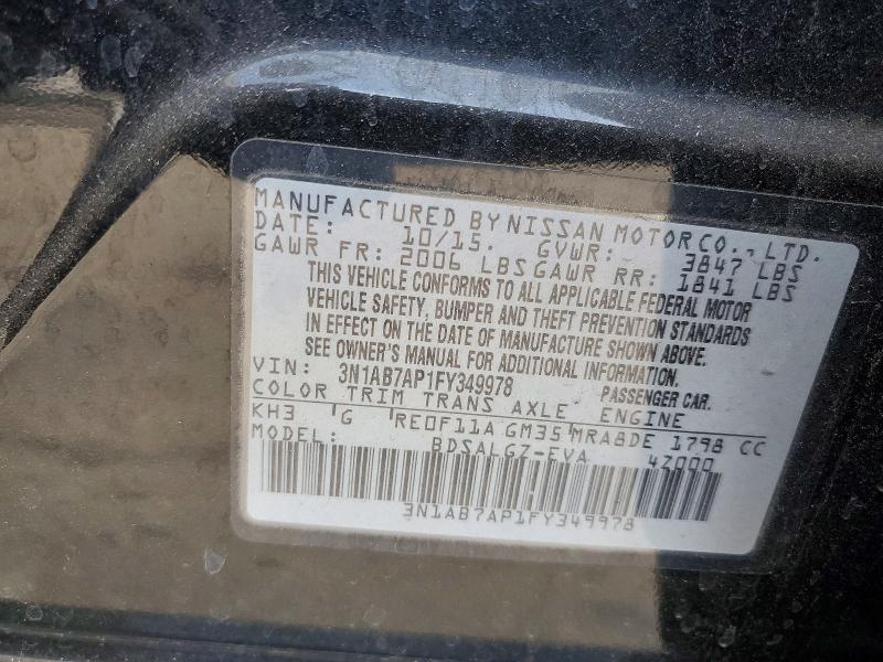 Aukcja sprzedaży 2015 Nissan Sentra, vin: 3N1AB7AP1FY349978, numer aukcji: 61362826