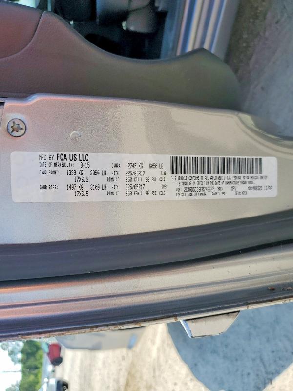 60565116 :رقم المزاد ، 2C4RDGCG8FR746627 vin ، 2015 Dodge Grand Caravan مزاد بيع