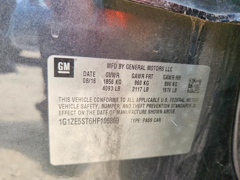 2017 Chevrolet Malibu მანქანა იყიდება აუქციონზე, vin: 1G1ZE5ST6HF106869, აუქციონის ნომერი: 85979185