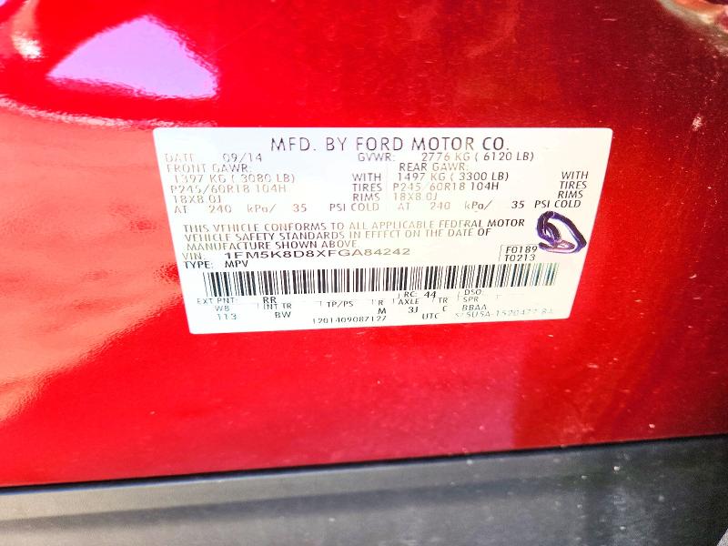 Продаж на аукціоні авто 2015 Ford Explorer, vin: 1FM5K8D8XFGA84242, номер лоту: 63224286