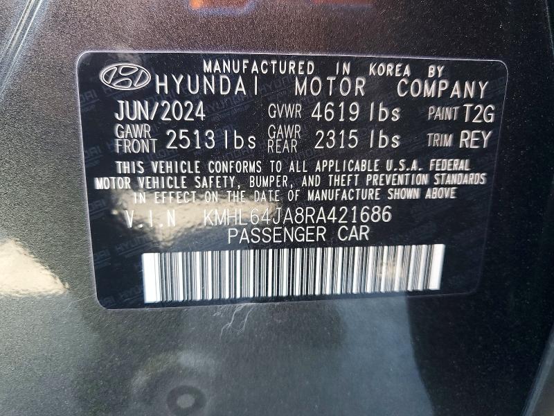 Продаж на аукціоні авто 2024 Hyundai Sonata, vin: KMHL64JA8RA421686, номер лоту: 61620976