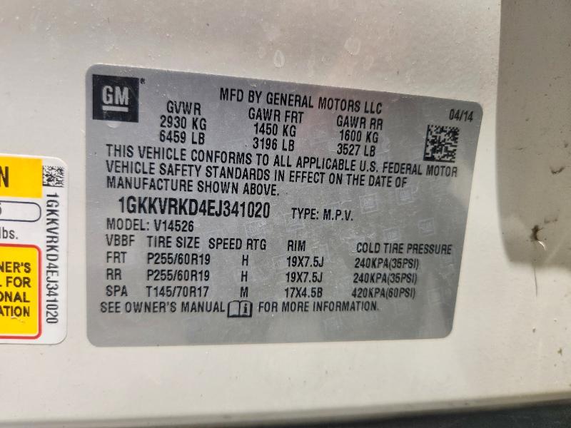 Продаж на аукціоні авто 2014 Gmc Acadia, vin: 1GKKVRKD4EJ341020, номер лоту: 60867756