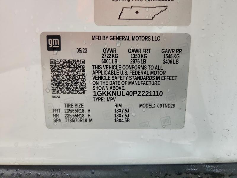 2023 Gmc Acadia მანქანა იყიდება აუქციონზე, vin: 1GKKNUL40PZ221110, აუქციონის ნომერი: 62687256