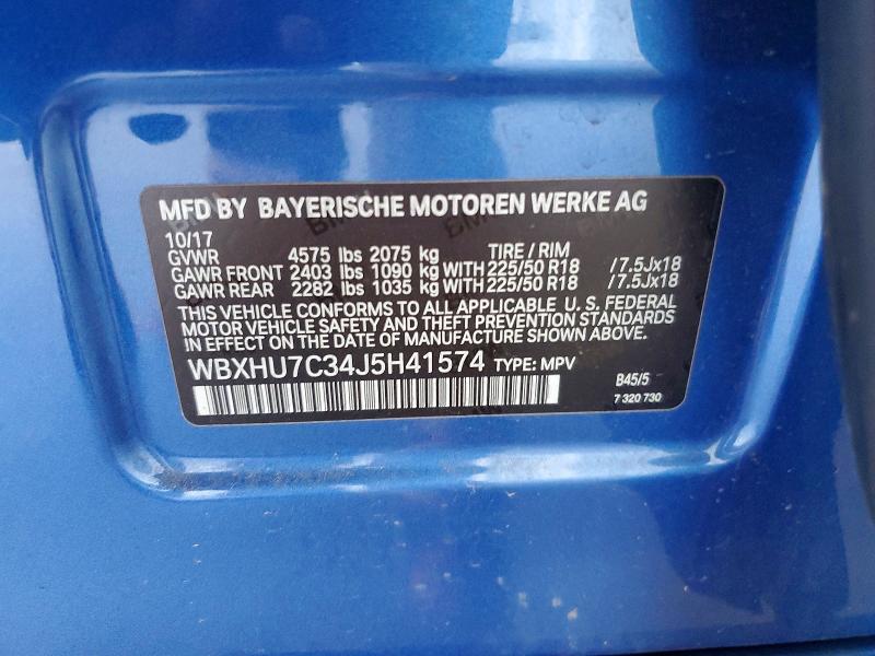 59908606 :رقم المزاد ، WBXHU7C34J5H41574 vin ، 2018 Bmw X1 مزاد بيع