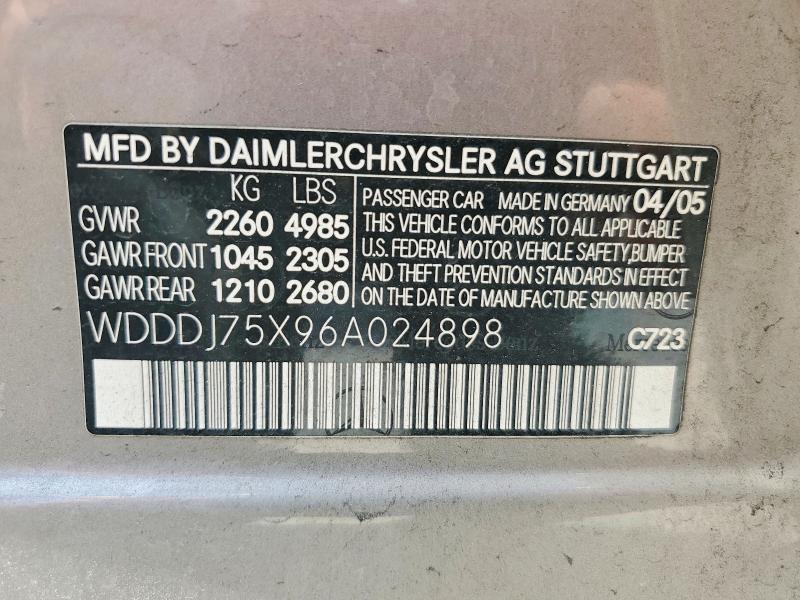 Продаж на аукціоні авто 2006 Mercedes-benz Cls, vin: WDDDJ75X96A024898, номер лоту: 60718816