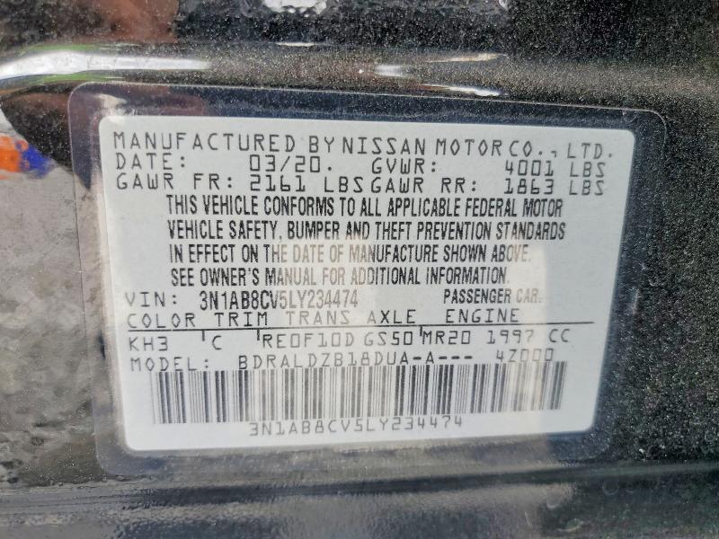 61554656 :رقم المزاد ، 3N1AB8CV5LY234474 vin ، 2020 Nissan Sentra مزاد بيع