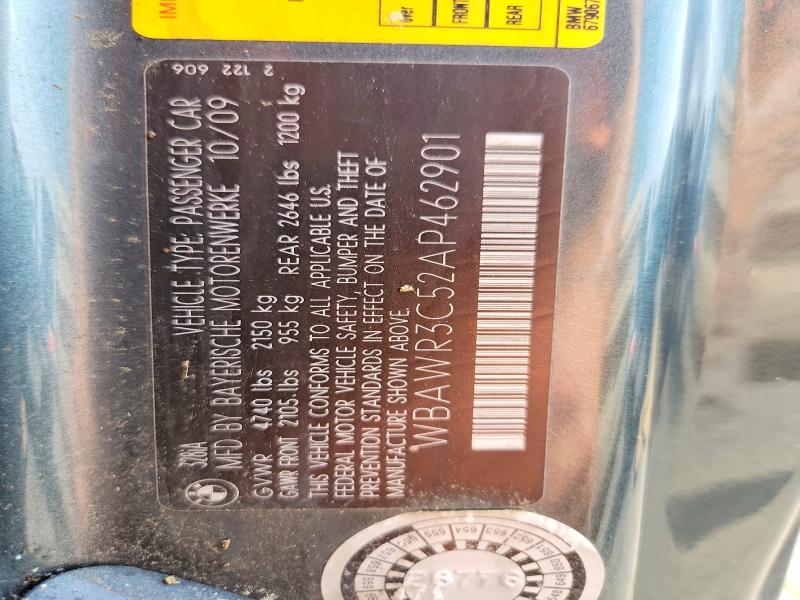 60779566 :رقم المزاد ، WBAWR3C52AP462901 vin ، 2010 Bmw 328 مزاد بيع