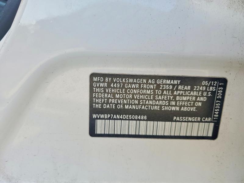 61614216 :رقم المزاد ، WVWBP7AN4DE508486 vin ، 2013 Volkswagen Cc مزاد بيع