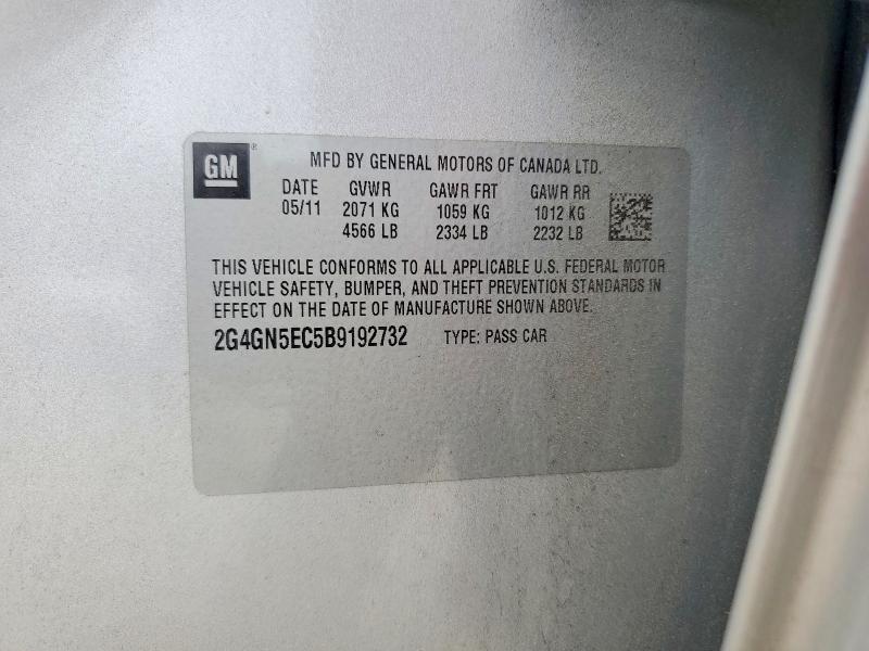 Продаж на аукціоні авто 2011 Buick Regal, vin: 2G4GN5EC5B9192732, номер лоту: 62420426