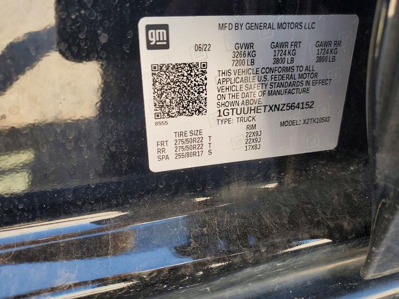 Продаж на аукціоні авто 2022 Gmc Sierra, vin: 1GTUUHETXNZ564152, номер лоту: 61944496