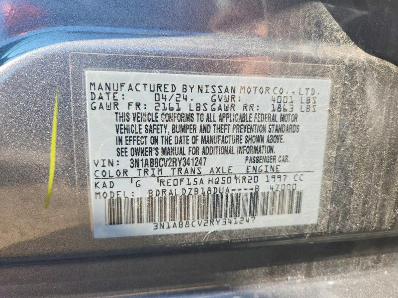 Aukcja sprzedaży 2024 Nissan Sentra, vin: 3N1AB8CV2RY341247, numer aukcji: 61632136