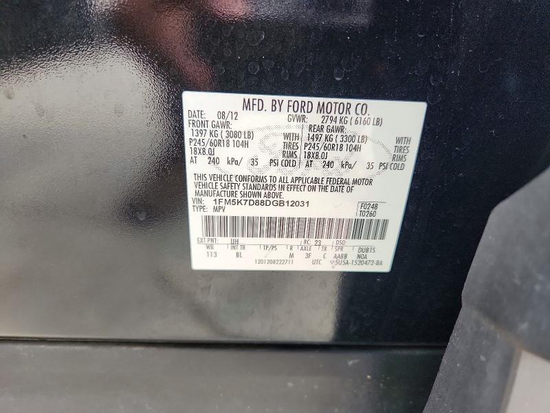 Aukcja sprzedaży 2013 Ford Explorer, vin: 1FM5K7D88DGB12031, numer aukcji: 60425236