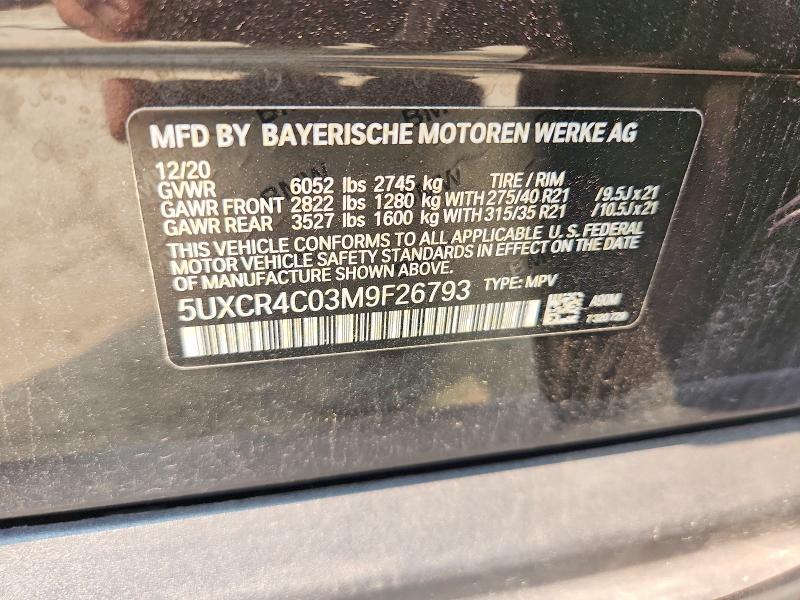 Aukcja sprzedaży 2021 Bmw X5, vin: 5UXCR4C03M9F26793, numer aukcji: 61560966