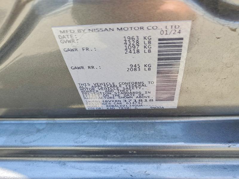 Aukcja sprzedaży 2024 Nissan Altima, vin: 1N4BL4BVXRN371818, numer aukcji: 61559056
