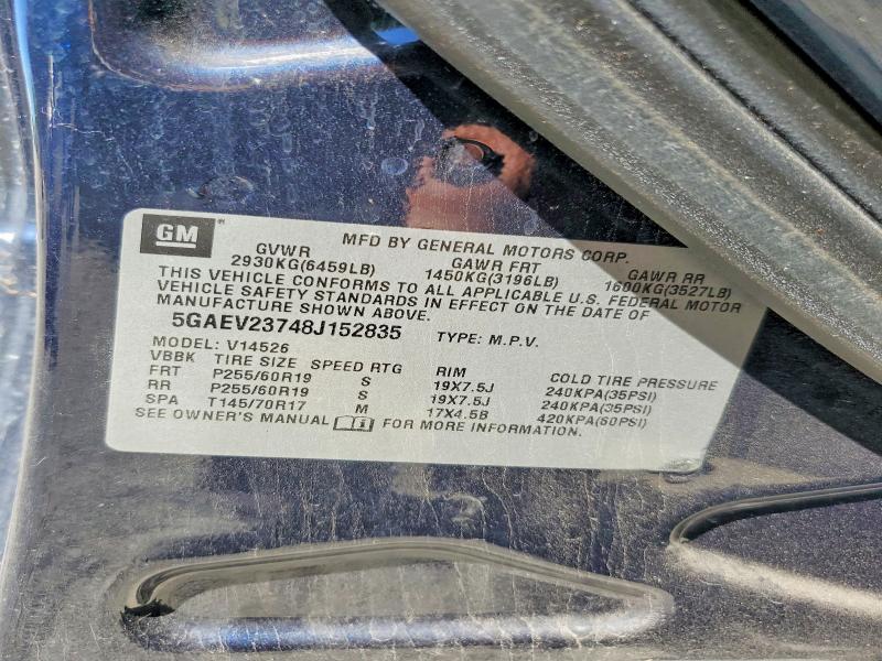 2008 Buick Enclave მანქანა იყიდება აუქციონზე, vin: 5GAEV23748J152835, აუქციონის ნომერი: 62776996