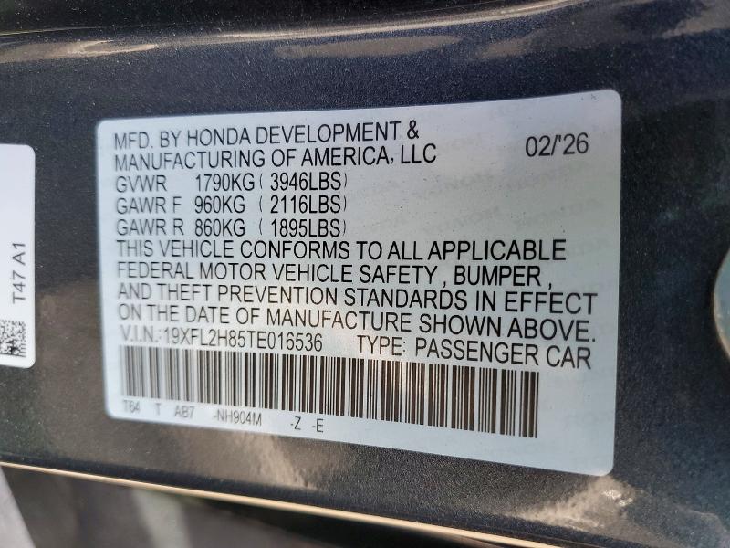 Продажа на аукционе авто 2026 Honda Civic, vin: 19XFL2H85TE016536, номер лота: 62449606