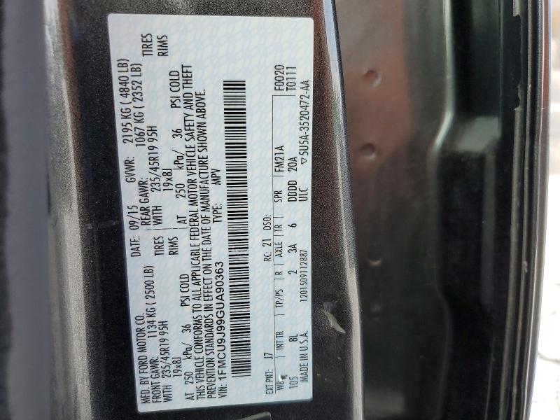 63162426 :رقم المزاد ، 1FMCU9J99GUA90363 vin ، 2016 Ford Escape مزاد بيع