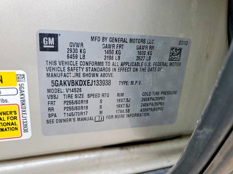 Продаж на аукціоні авто 2014 Buick Enclave, vin: 5GAKVBKDXEJ133938, номер лоту: 79134525