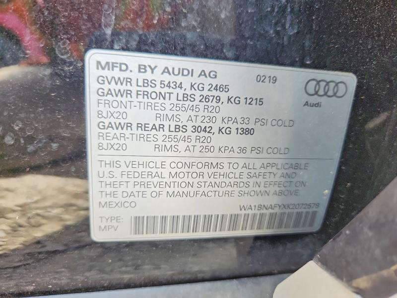 Продаж на аукціоні авто 2019 Audi Q5, vin: WA1BNAFYXK2072578, номер лоту: 58534996
