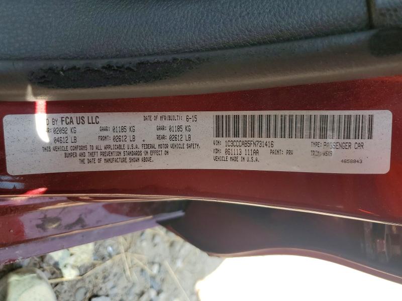 61601166 :رقم المزاد ، 1C3CCCAB5FN731416 vin ، 2015 Chrysler 200 مزاد بيع